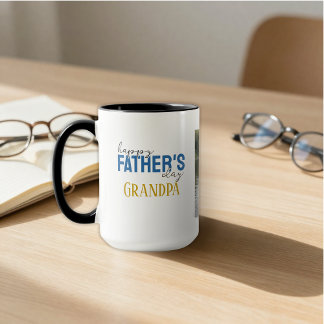 Caneca Feliz Dia dos Pais Vô Nós Te Amamos Foto Azul