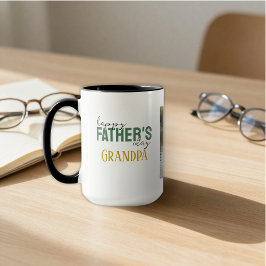 Caneca Feliz Dia dos Pais Vovô Nós Te Amamos Foto Verde