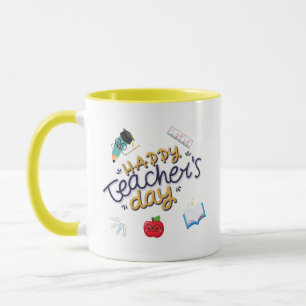 Caneca Feliz Dia dos Professores Ilustração Fofa