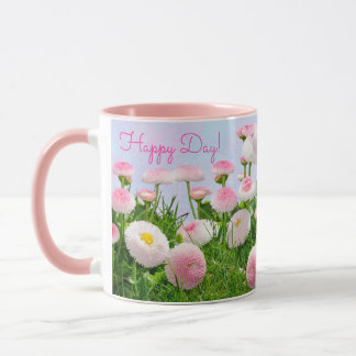 Caneca Feliz Dia Rosa Floral Mug
