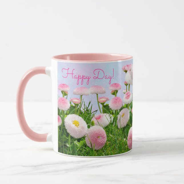 Caneca Feliz Dia Rosa Floral Mug (Esquerda)
