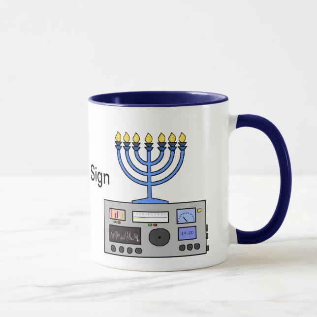 Caneca feliz do radioamador de Hanukah (Direita)