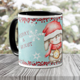 Caneca Feliz e Bright Natal Bunny Kid
