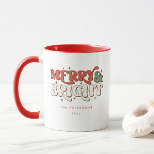 Caneca Feliz e Bright Retro Natal