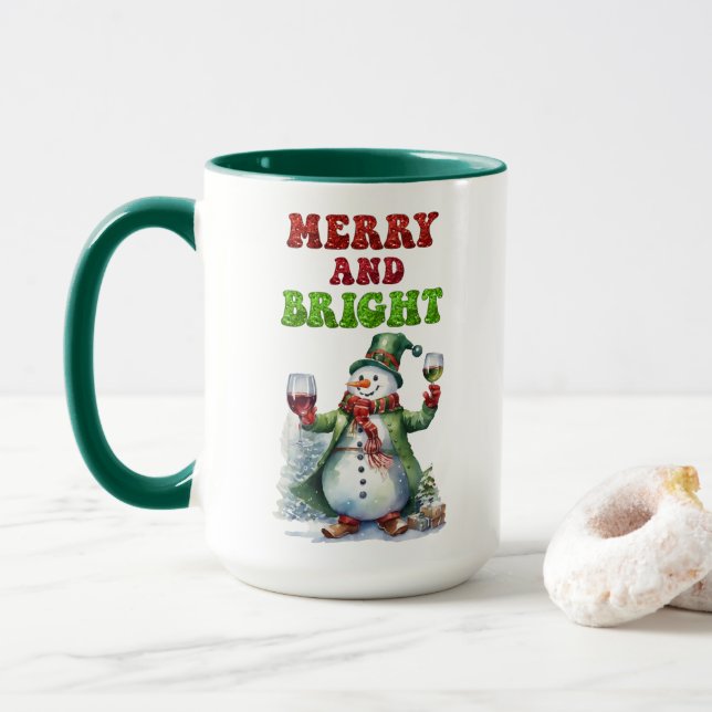 Caneca Feliz e Bright Snowman (Com Donut)