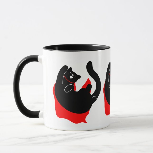 Caneca Feliz e Simplificador Gato Super Herói Cabo (Esquerda)