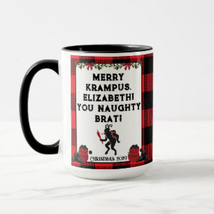 Caneca Feliz engraçada Krampus Personalizado Natal Person