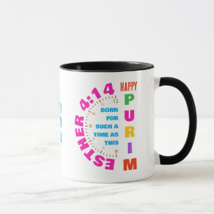 Caneca FELIZ Esther PURIM 4:14 Por Um Tempo Como Este