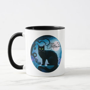 Caneca Feliz Gato Preto de Halloween Chrogo