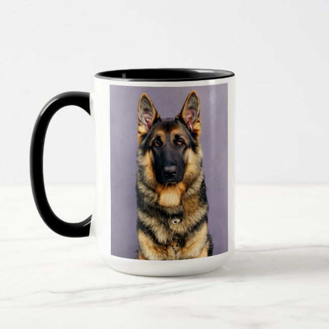 Caneca Feliz German shepherd marrom Café (Esquerda)