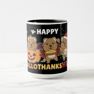 Caneca Feliz Hallothanksmas Quokkas Natal Quokka