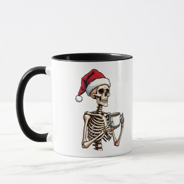 Caneca Feliz Halloween Esfregando Papais noeis de Natal (Esquerda)