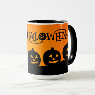Caneca Feliz Halloween Jack-O-Lanterns