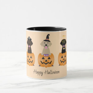 Caneca Feliz Halloween Labrador Retriever Cães Pumpkin