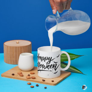 Caneca Feliz Halloween Vintage Design de texto Spooky