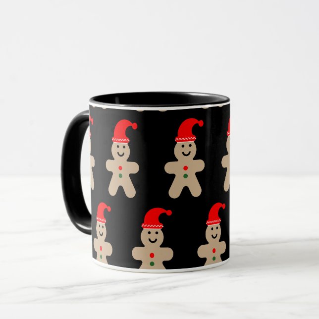 Caneca Feliz Homem de Biscoito de Gengibre de Inverno (Frente Esquerda)
