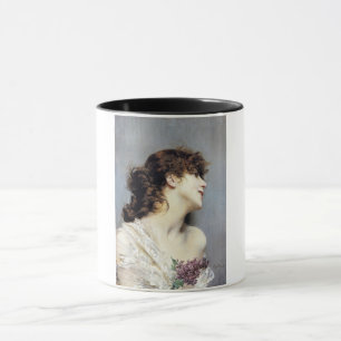 Caneca Feliz jovem mulher (por Giovanni Boldini)