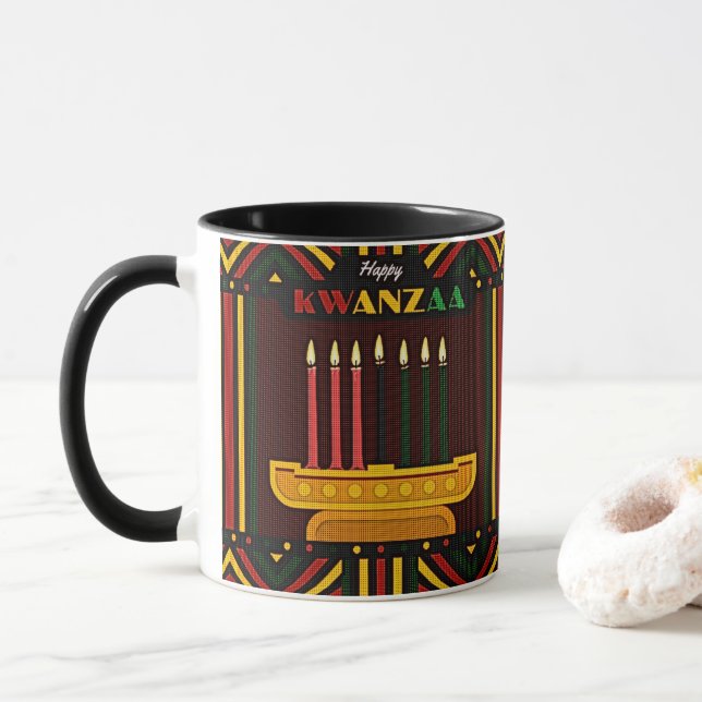 Caneca Feliz Kwanzaa PopArt (Com Donut)