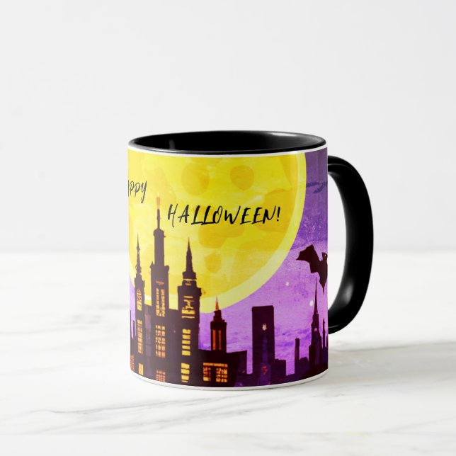 CANECA FELIZ MALLOWEEN CITYSCAPE (Frente Esquerda)