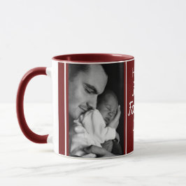 Caneca Feliz Maroon Fotográfico do Primeiro Dia de os pai
