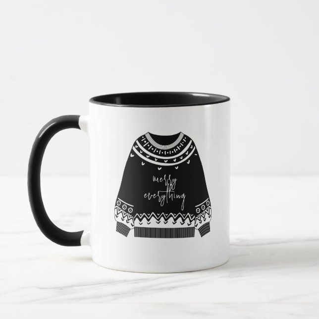 Caneca Feliz Moderna Tudo Feriado de Natal (Esquerda)