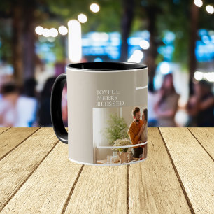 Caneca Feliz Natal Abençoado Família Foto Presente Alegre