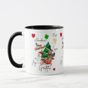 Caneca Feliz Natal Alegria, Amor & Abundância