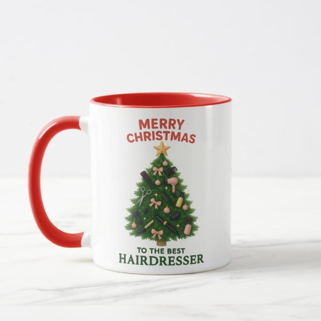 Caneca Feliz Natal ao Melhor Cabeleireiro Natal (Esquerda)