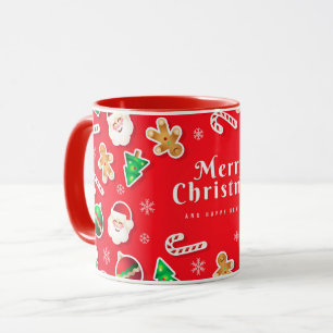 Caneca Feliz Natal Biscoito de Natal e Cana de Açúcar Nat