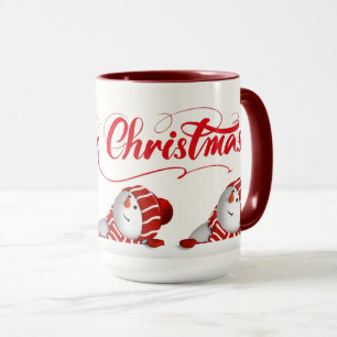 Caneca Feliz Natal Bonecos de Neve