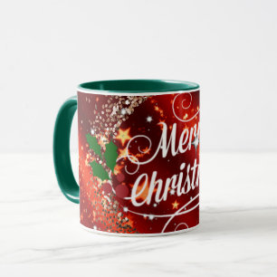 Caneca Feliz Natal, brilho e brilho