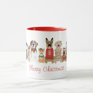 Caneca Feliz Natal Cães Vermelhos