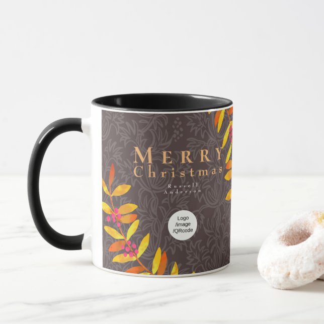 Caneca Feliz Natal Café Brown Business Mug (Com Donut)