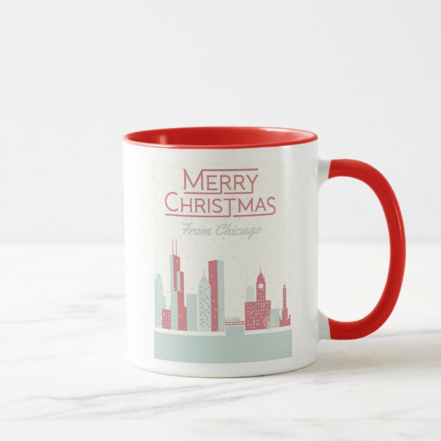 Caneca Feliz Natal de Chicago (Direita)