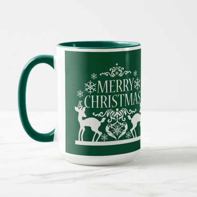 Caneca Feliz Natal Dois Tone Mug-Green (Esquerda)