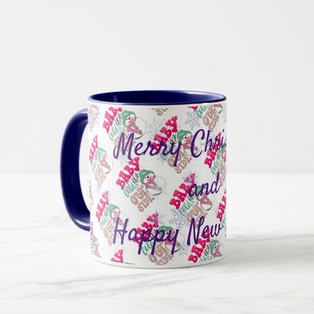 Caneca Feliz Natal e Feliz ano novo (Frente Esquerda)