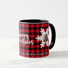 Caneca Feliz Natal Família Nome Fotográfico Personalizado