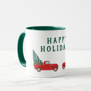 Caneca Feliz Natal Feriados Pequenas Árvores de Natal