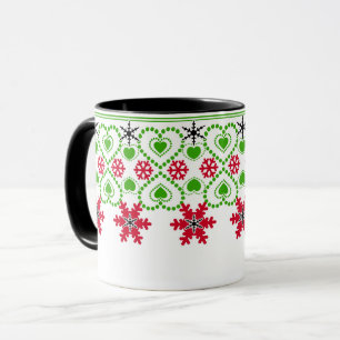 Caneca Feliz Natal Floco de neve ornamental
