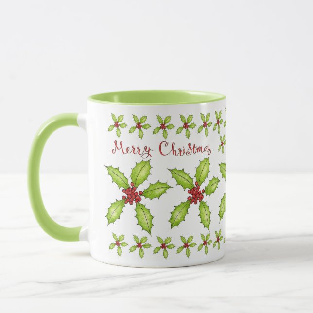 Caneca Feliz Natal Holly Mug (Esquerda)