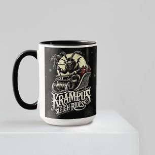Caneca Feliz Natal Krampus Passeios de Trenó Krampus