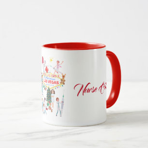 Caneca Feliz Natal Las Vegas Enfermeira Mug
