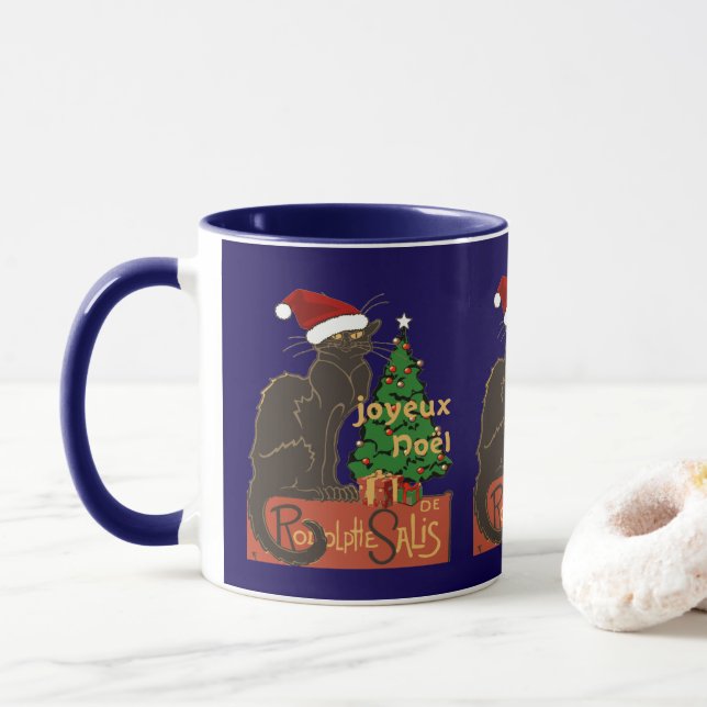 Caneca Feliz Natal Le Chat Noir Paródia Com Árvore de Yul (Com Donut)