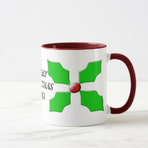 Caneca Feliz Natal Mãe Personalizada Holly Mug