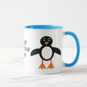 Caneca Feliz Natal Mãe Pinguim Personalizado Mug