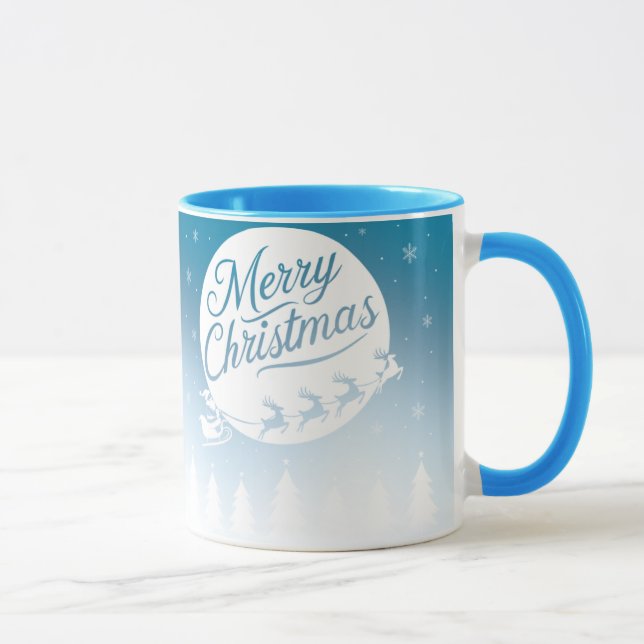 Caneca Feliz Natal Mug com Reindeer e Neve (Direita)