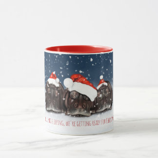 Caneca Feliz Natal Mug - Hippos Sonolentos