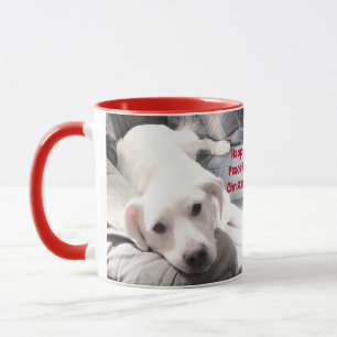 Caneca Feliz Natal pacífico, branco Cachorro vermelho