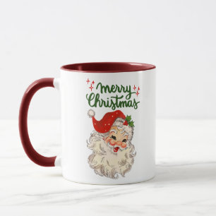 Caneca Feliz Natal Papai Noel vintage férias
