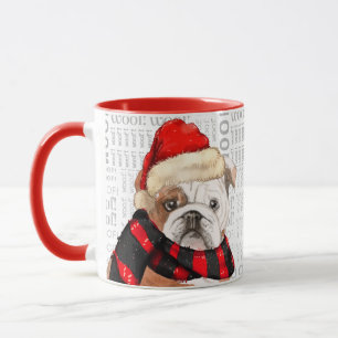 Caneca Feliz Natal para Bulldog Inglês